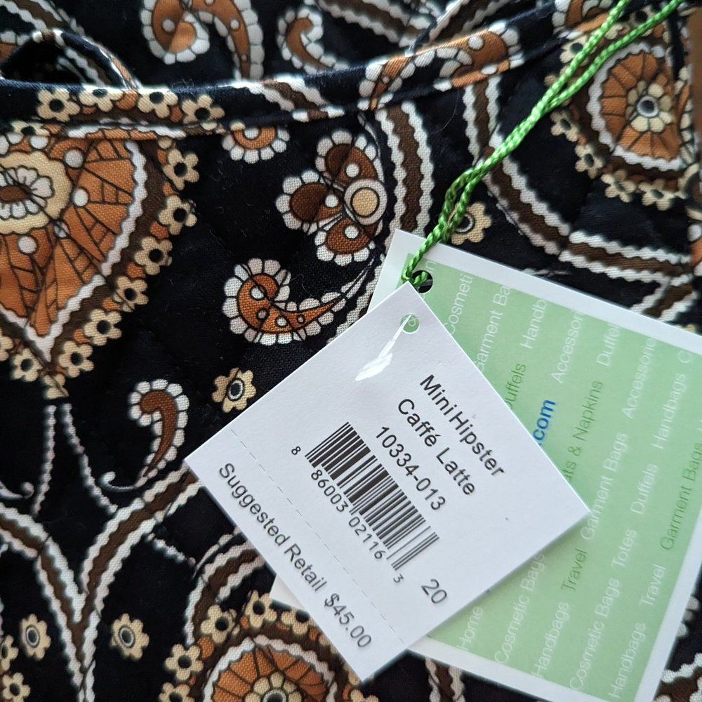 Vera Bradley Mini Hipster Caffe Latte New with Tags
